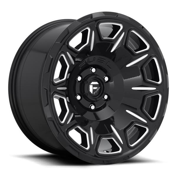 FUEL D688 Black w/ Milled Wheels for 2007-2018 JEEP WRANGLER - 17x9 -12 mm - 17" - (2018 2017 2016 2015 2014 2013 2012 2011 2010 2009 2008 2007)