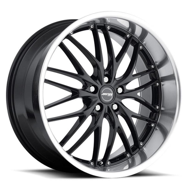 MRR GT1 Black Machined Lip Wheels for 2008-2014 CADILLAC CTS SPORT WAGON [RWD Only] - 18x8.5 35 mm - 18" - (2014 2013 2012 2011 2010 2009 2008)