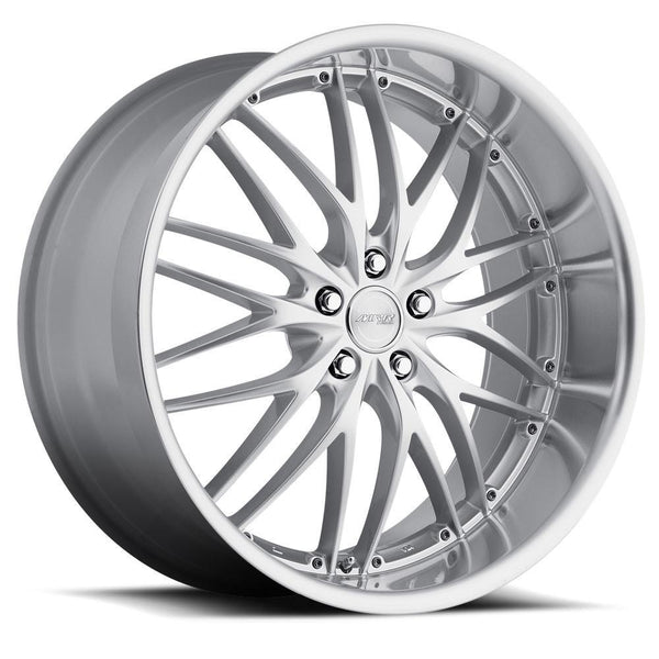 MRR GT1 Hyper Silver Machined Lip Wheels for 2014-2018 CADILLAC CTS - 18x8.5 38 mm - 18" - (2018 2017 2016 2015 2014)