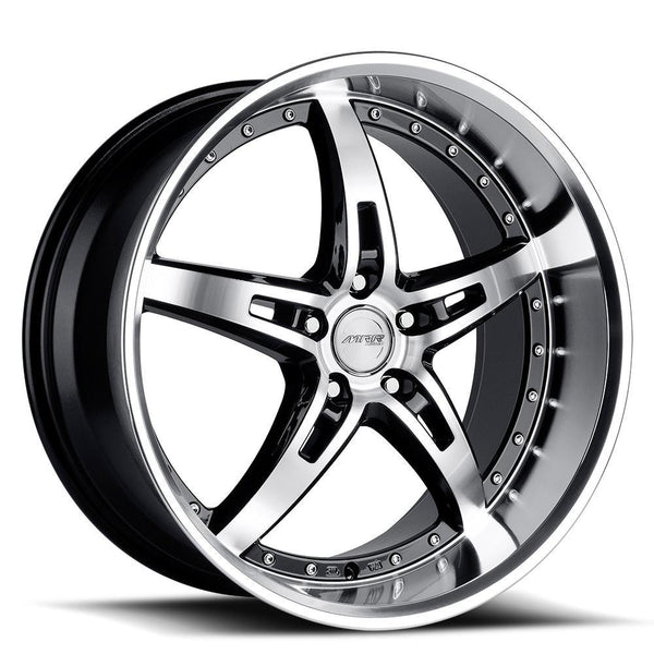 MRR GT5 Black Machined Lip Wheels for 2005-2011 MERCEDES-BENZ SLK350 - 19x8.5 35 mm - 19" - (2011 2010 2009 2008 2007 2006 2005)