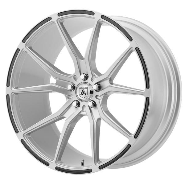 ASANTI VEGA Brushed Silver Carbon Fiber Insert Wheels for 2017-2018 AUDI Q3 QUATTRO - 20" x 10.5" 38 mm 20" - (2018 2017)