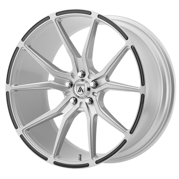 ASANTI VEGA Brushed Silver Carbon Fiber Insert Wheels for 2014-2018 ACURA RLX - 20" x 10.5" 38 mm 20" - (2018 2017 2016 2015 2014)