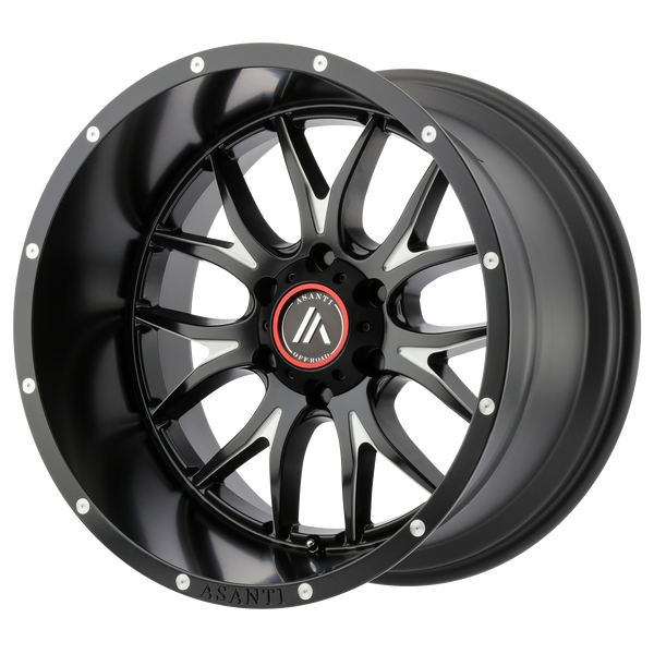 ASANTI CARBINE Satin Black Milled Wheels for 2007-2018 JEEP WRANGLER LIFTED ONLY - 22" x 10" -18 mm 22" - (2018 2017 2016 2015 2014 2013 2012 2011 2010 2009 2008 2007)