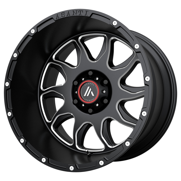 ASANTI BALLISTIC Gloss Black Milled Wheels for 2011-2011 RAM DAKOTA LIFTED ONLY - 20" x 12" -44 mm 20" - (2011)
