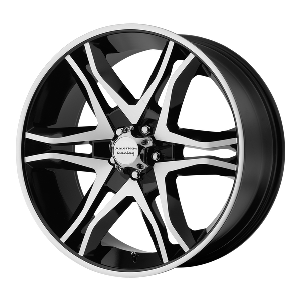 AMERICAN RACING MAINLINE Gloss Black Machined Wheels for 2019-2019 TOYOTA AVALON - 20" x 8.5" 35 mm 20" - (2019)