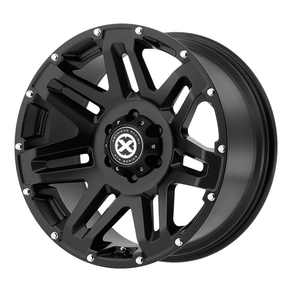 ATX SERIES YUKON Cast Iron Black Wheels for 2015-2019 CHEVROLET COLORADO LIFTED ONLY - 18" x 8.5" 15 mm 18" - (2019 2018 2017 2016 2015)