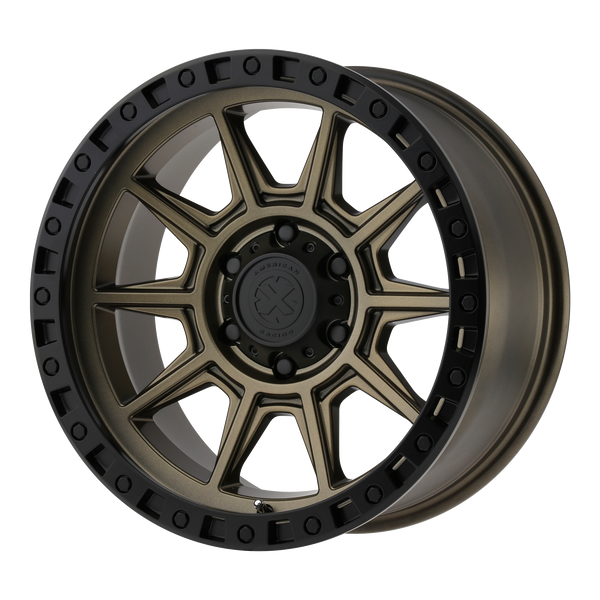 ATX SERIES AX202 Matte Bronze With Black Lip Wheels for 2007-2018 JEEP WRANGLER LIFTED ONLY - 18" x 9" 0 mm 18" - (2018 2017 2016 2015 2014 2013 2012 2011 2010 2009 2008 2007)