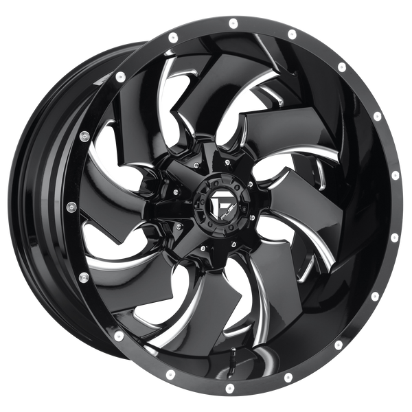 FUEL CLEAVER GLOSS BLACK MILLED Wheels for 2011-2018 RAM 1500 - 24x16 -99 mm 24" - (2018 2017 2016 2015 2014 2013 2012 2011)