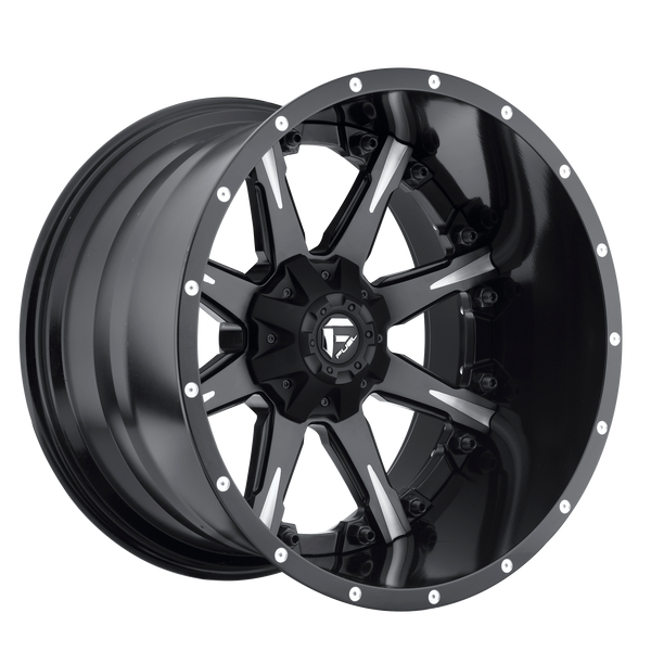 FUEL NUTZ MATTE BLACK MILLED Wheels for 2005-2019 FORD F-350 SUPER DUTY LIFTED ONLY - 20x12 -44 mm 20" - (2019 2018 2017 2016 2015 2014 2013 2012 2011 2010 2009 2008 2007 2006 2005)