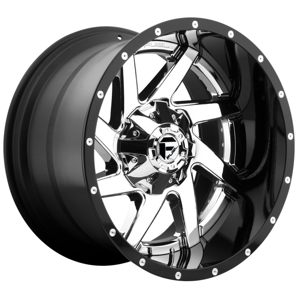 FUEL RENEGADE CHROME PLATED GLOSS BLACK LIP Wheels for 1994-2002 DODGE RAM 2500 LIFTED ONLY - 22x12 -44 mm 22" - (2002 2001 2000 1999 1998 1997 1996 1995 1994)