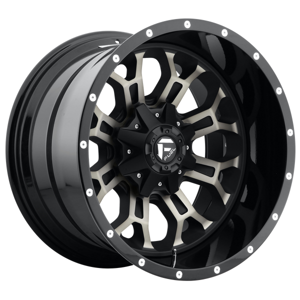 FUEL CRUSH MATTE BLACK DOUBLE DARK TINT Wheels for 2009-2010 HUMMER H3T LIFTED ONLY - 22x12 -44 mm 22" - (2010 2009)