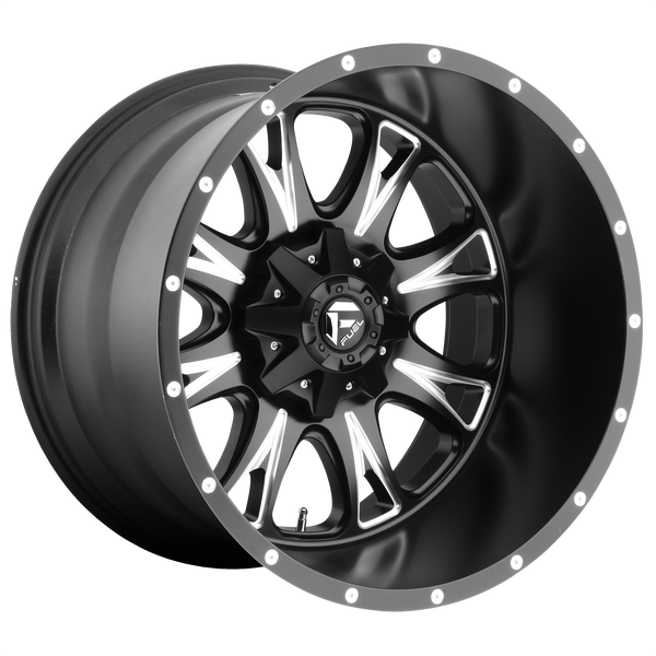 FUEL THROTTLE MATTE BLACK MILLED Wheels for 1987-1990 JEEP WRANGLER - 18x10 -12 mm 18" - (1990 1989 1988 1987)