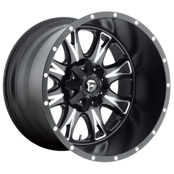 FUEL THROTTLE MATTE BLACK MILLED Wheels for 1979-1995 TOYOTA PICKUP LIFTED ONLY - 18x10 -12 mm 18" - (1995 1994 1993 1992 1991 1990 1989 1988 1987 1986 1985 1984 1983 1982 1981 1980 1979)