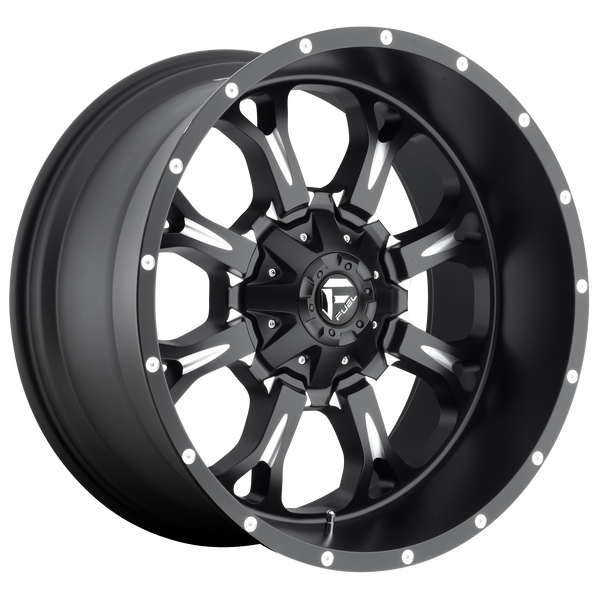 FUEL KRANK MATTE BLACK MILLED Wheels for 2001-2003 CHEVROLET SILVERADO 1500 HD LIFTED ONLY - 20x10 -12 mm 20" - (2003 2002 2001)