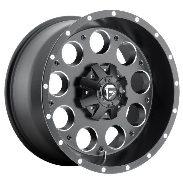 FUEL REVOLVER MATTE BLACK MILLED Wheels for 1988-2000 GMC C2500 LIFTED ONLY - 18x9 -12 mm 18" - (2000 1999 1998 1997 1996 1995 1994 1993 1992 1991 1990 1989 1988)