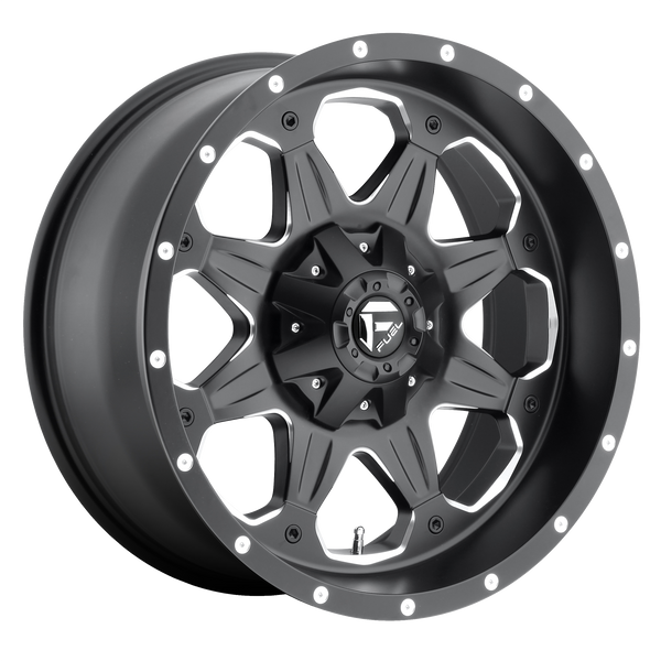 FUEL BOOST MATTE BLACK MILLED Wheels for 2010-2018 JEEP WRANGLER RUBICON - 17x9 1 mm 17" - (2018 2017 2016 2015 2014 2013 2012 2011 2010)