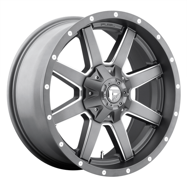 FUEL MAVERICK MATTE GUN METAL MILLED Wheels for 2009-2010 HUMMER H3T LIFTED ONLY - 20x9 1 mm 20" - (2010 2009)