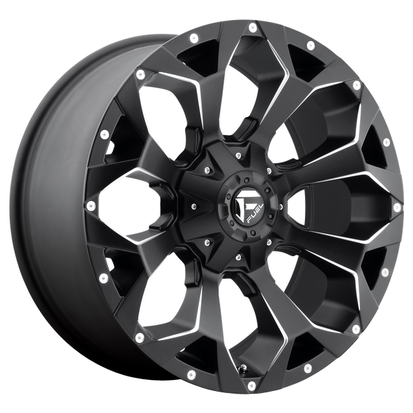 FUEL ASSAULT MATTE BLACK MILLED Wheels for 2015-2019 GMC CANYON LIFTED ONLY - 20x9 7 mm 20" - (2019 2018 2017 2016 2015)