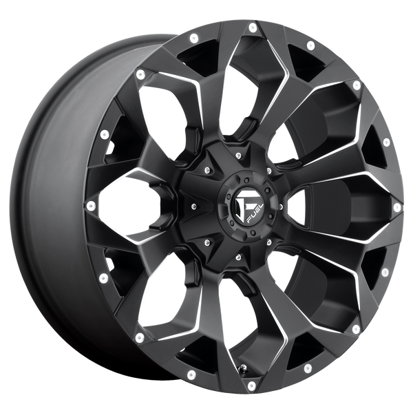 FUEL ASSAULT MATTE BLACK MILLED Wheels for 2014-2018 ACURA RLX - 20x9 35 mm 20" - (2018 2017 2016 2015 2014)