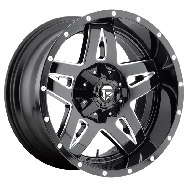 FUEL FULL BLOWN GLOSS BLACK MILLED Wheels for 2016-2018 TOYOTA TACOMA - 20x9 1 mm 20" - (2018 2017 2016)