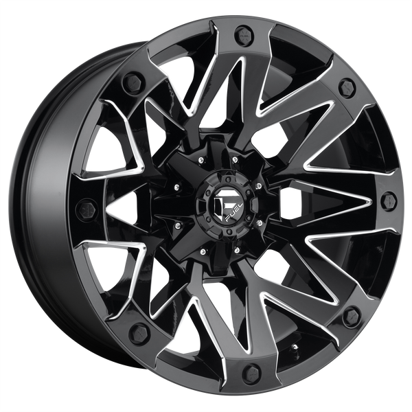 FUEL AMBUSH GLOSS BLACK MILLED Wheels for 2001-2006 CHEVROLET SILVERADO 3500 LIFTED ONLY - 20x9 1 mm 20" - (2006 2005 2004 2003 2002 2001)