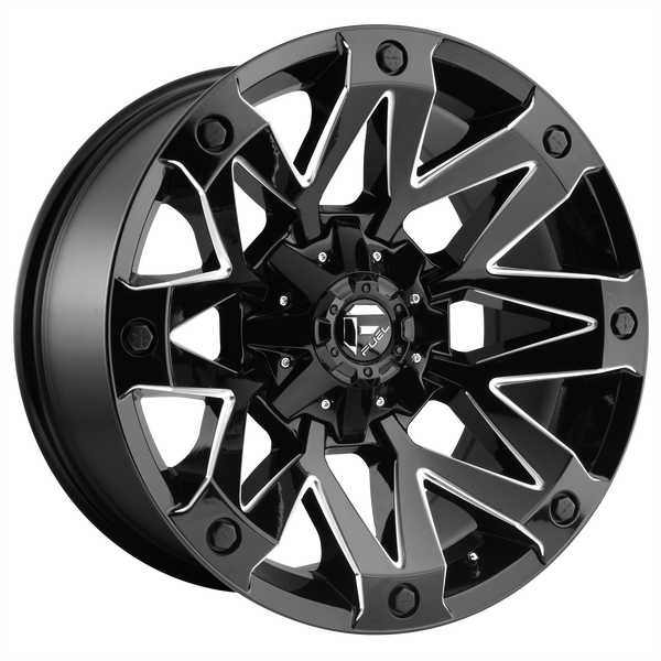 Fuel 1PC D555 AMBUSH GLOSS BLACK MILLED Wheels for 2013-2023 FORD F-250 F-350 SUPER DUTY [] - 20X9 1 mm - 20"  - (2023 2022 2021 2020 2019 2018 2017 2016 2015 2014 2013)