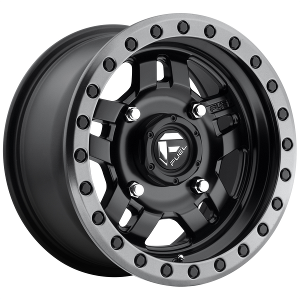 FUEL ANZA MATTE BLACK GUN METAL RING Wheels for 2009-2010 HUMMER H3T LIFTED ONLY - 17x8.5 -6 mm 17" - (2010 2009)