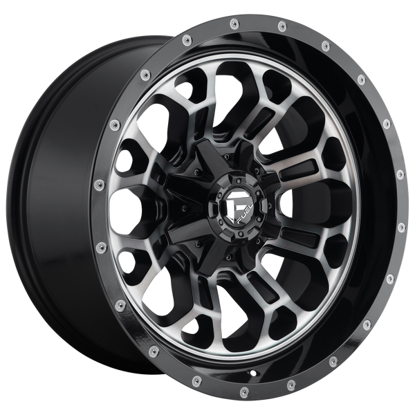 FUEL CRUSH GLOSS MACHINED DOUBLE DARK TINT Wheels for 2009-2010 HUMMER H3T LIFTED ONLY - 17x9 -12 mm 17" - (2010 2009)