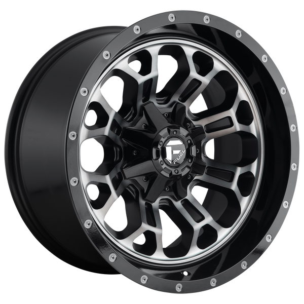 FUEL CRUSH GLOSS MACHINED DOUBLE DARK TINT Wheels for 1991-1994 JEEP WRANGLER RENEGADE - 17x9 -12 mm 17" - (1994 1993 1992 1991)