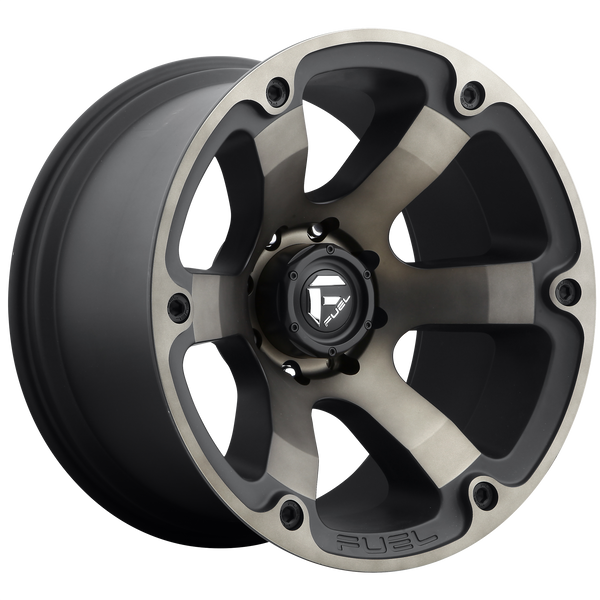 FUEL BEAST MATTE BLACK DOUBLE DARK TINT Wheels for 2015-2019 GMC SIERRA 2500 HD - 20x9 20 mm 20" - (2019 2018 2017 2016 2015)