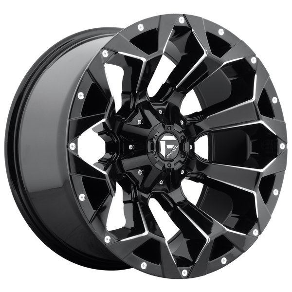 FUEL ASSAULT GLOSS BLACK MILLED Wheels for 2012-2013 NISSAN NV2500 - 20x9 20 mm 20" - (2013 2012)