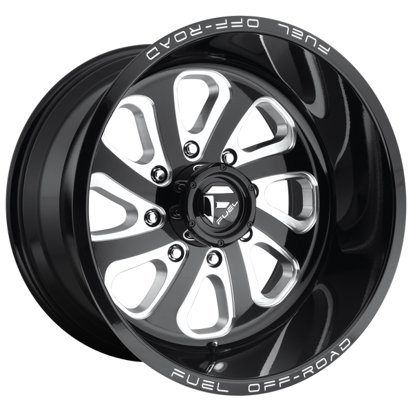 FUEL FLOW GLOSS BLACK MILLED Wheels for 2005-2018 FORD F-150 - 20x9 20 mm 20" - (2018 2017 2016 2015 2014 2013 2012 2011 2010 2009 2008 2007 2006 2005)