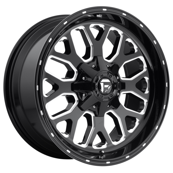 FUEL TITAN GLOSS BLACK MILLED Wheels for 2009-2010 HUMMER H3T LIFTED ONLY - 20x10 -18 mm 20" - (2010 2009)