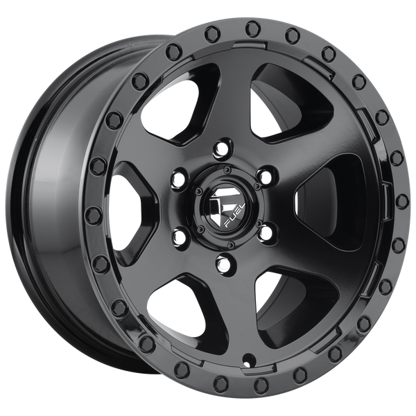 FUEL RIPPER MATTE BLACK GLOSS BLACK LIP Wheels for 1987-1993 MAZDA B2600 LIFTED ONLY - 17x9 20 mm 17" - (1993 1992 1991 1990 1989 1988 1987)