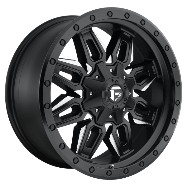 FUEL NEUTRON MATTE BLACK MILLED Wheels for 2015-2019 FORD F-250 SUPER DUTY - 20x9 1 mm 20" - (2019 2018 2017 2016 2015)