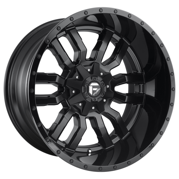 FUEL SLEDGE MATTE BLACK GLOSS BLACK LIP Wheels for 2016-2017 GMC TERRAIN - 20x9 35 mm 20" - (2017 2016)