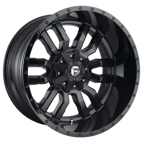 FUEL SLEDGE MATTE BLACK GLOSS BLACK LIP Wheels for 2018-2018 LINCOLN MKT - 20x9 35 mm 20" - (2018)