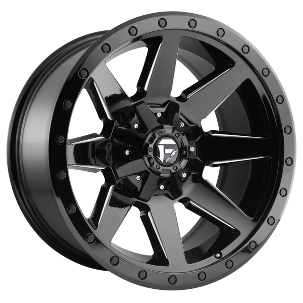 FUEL WILDCAT GLOSS BLACK MILLED Wheels for 2014-2014 GMC SIERRA 3500 HD LIFTED ONLY - 20x9 20 mm 20" - (2014)