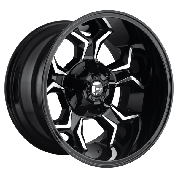 FUEL AVENGER GLOSS BLACK MILLED Wheels for 1987-1990 DODGE DAKOTA LIFTED ONLY - 20x10 -18 mm 20" - (1990 1989 1988 1987)