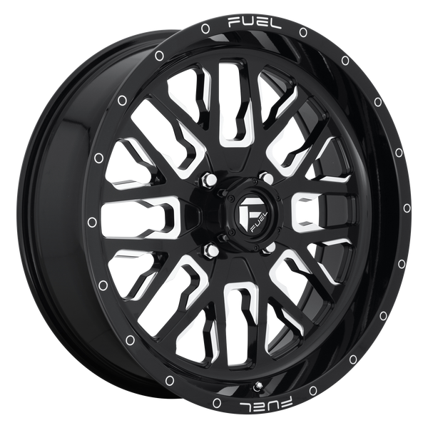 FUEL STROKE GLOSS BLACK MILLED Wheels for 2000-2001 FORD EXPLORER - 17x9 -12 mm 17" - (2001 2000)