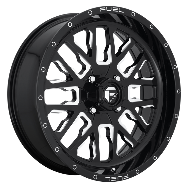 FUEL STROKE GLOSS BLACK MILLED Wheels for 1981-1989 LINCOLN TOWN CAR - 17x9 1 mm 17" - (1989 1988 1987 1986 1985 1984 1983 1982 1981)