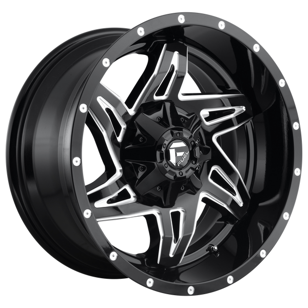 FUEL ROCKER GLOSS BLACK MILLED Wheels for 2018-2019 FORD F-350 SUPER DUTY - 20x9 1 mm 20" - (2019 2018)