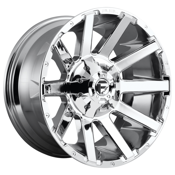FUEL CONTRA CHROME PLATED Wheels for 1999-2019 FORD F-250 SUPER DUTY LIFTED ONLY - 20x10 -18 mm 20" - (2019 2018 2017 2016 2015 2014 2013 2012 2011 2010 2009 2008 2007 2006 2005 2004 2003 2002 2001)