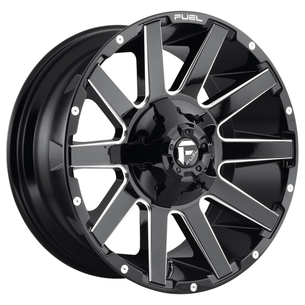 FUEL CONTRA GLOSS BLACK MILLED Wheels for 1996-1999 ACURA SLX - 20x9 20 mm 20" - (1999 1998 1997 1996)