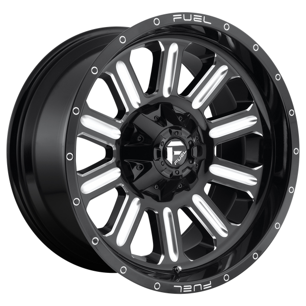 FUEL HARDLINE GLOSS BLACK MILLED Wheels for 1995-2018 TOYOTA TACOMA LIFTED ONLY - 18x9 1 mm 18" - (2018 2017 2016 2015 2014 2013 2012 2011 2010 2009 2008 2007 2006 2005 2004 2003 2002 2001 2000)