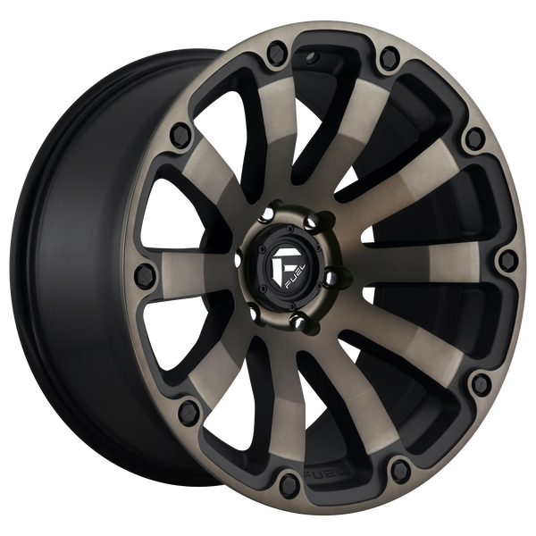 FUEL DIESEL MATTE BLACK DOUBLE DARK TINT Wheels for 2009-2010 HUMMER H3T LIFTED ONLY - 20x9 20 mm 20" - (2010 2009)