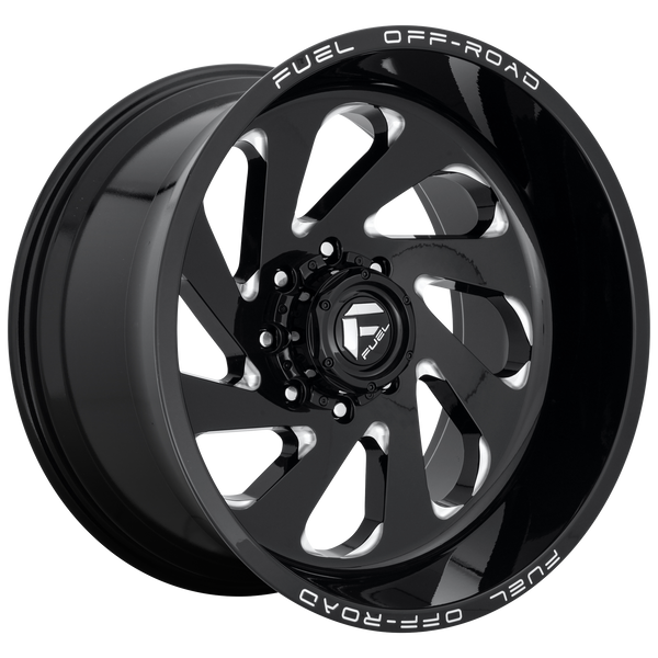 FUEL VORTEX GLOSS BLACK MILLED Wheels for 1988-1993 DODGE D250 LIFTED ONLY - 20x10 -18 mm 20" - (1993 1992 1991 1990 1989 1988)