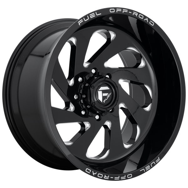 FUEL VORTEX GLOSS BLACK MILLED Wheels for 2004-2018 FORD F-150 LIFTED ONLY - 20x12 -44 mm 20" - (2018 2017 2016 2015 2014 2013 2012 2011 2010 2009 2008 2007 2006 2005 2004)