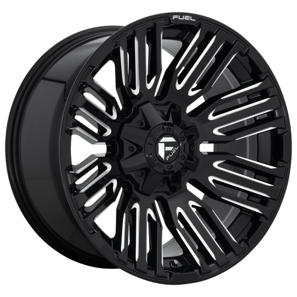 FUEL SCHISM GLOSS BLACK MILLED Wheels for 2007-2010 CHEVROLET SILVERADO 3500 HD - 20x9 1 mm 20" - (2010 2009 2008 2007)