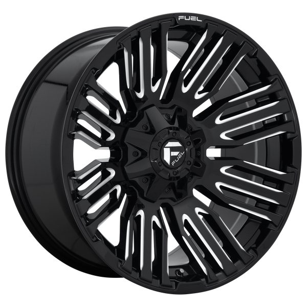 FUEL SCHISM GLOSS BLACK MILLED Wheels for 2010-2019 CHEVROLET SILVERADO 2500 HD LIFTED ONLY - 20x9 1 mm 20" - (2019 2018 2017 2016 2015 2014 2013 2012 2011 2010)